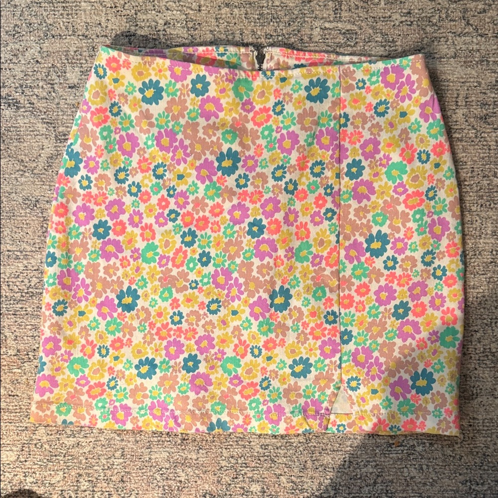 Wild Fable Multicolor Floral Mini Skirt